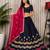 Navy Silk Blend Navratri Readymade Lehenga Choli with Thread Embroidery Work