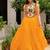 Yellow Color Bandhani Print work with kutchi patchework Faux Georgette Gown