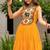 Yellow Color Bandhani Print work with kutchi patchework Faux Georgette Gown