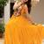 Yellow Color Bandhani Print work with kutchi patchework Faux Georgette Gown