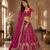 magenta color Sequins and Zari Embroidery and Thread work silk blend Lehenga Choli set