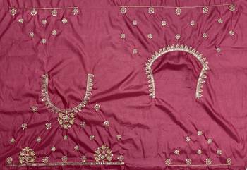 magenta color Sequins and Zari Embroidery and Thread work silk blend Lehenga Choli set 5