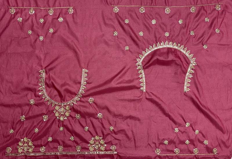 magenta color Sequins and Zari Embroidery and Thread work silk blend Lehenga Choli set