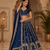 navy blue color Sequins and Zari Embroidery and Thread work silk blend Lehenga Choli set