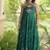faux georgette laheriya print gown with kutchi patch work  12 meter flair sleeveless navratri garba gown 