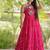 faux georgette laheriya print gown with kutchi patch work  12 meter flair sleeveless navratri garba gown 