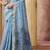 sky blue cotton blend with tassels casul wear saree