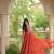 bandhani print faux georgette gown with kutchi patch work  12 meter flair  full sleeves  navratri & garba wear 