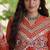 bandhani print faux georgette gown with kutchi patch work  12 meter flair  full sleeves  navratri & garba wear 