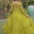faux georgette bandhani print gown with kutchi patch work  12 meter flair full sleeves navratri festive gown 