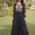 faux georgette bandhani print gown with kutchi patch work  12 meter flair full sleeves navratri festive gown 
