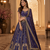 Royal Blue color Sequins and Zari Embroidery and Thread work silk blend Lehenga Choli set