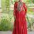 faux georgette bandhani printed gown with kutchi patch work  12 meter flair full sleeves festive ethnic gown 