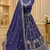 Royal Blue color Sequins and Zari Embroidery and Thread work silk blend Lehenga Choli set