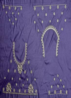 Royal Blue color Sequins and Zari Embroidery and Thread work silk blend Lehenga Choli set 5