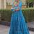 faux georgette bandhani printed gown with kutchi patch work  12 meter flair full sleeves festive ethnic gown 