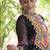 faux georgette bandhani printed gown with kutchi patch work  12 meter flair full sleeves festive ethnic gown 