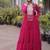 faux georgette laheriya printed gown with kutchi patch work  12 meter flair full sleeves festive ethnic gown 