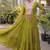 faux georgette laheriya printed gown with kutchi patch work  12 meter flair full sleeves festive ethnic gown 