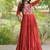 kora cotton multi thread embroidered mirror & real codi work gown  12 meter flair 4 layer stitching 