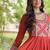 kora cotton multi thread embroidered mirror & real codi work gown  12 meter flair 4 layer stitching 