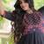 kora cotton multi thread embroidered real mirror work gown  12 meter flair designer ethnic dress 