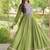 kora cotton multi thread embroidered gown with gota patti & real mirror work  full sleeves festive gown 