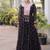 faux georgette laheriya printed gown with kutchi patch work  12 meter flair full sleeves festive ethnic gown 