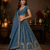 teal color Sequins and Zari Embroidery and Thread work silk blend Lehenga Choli set