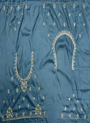 teal color Sequins and Zari Embroidery and Thread work silk blend Lehenga Choli set 5