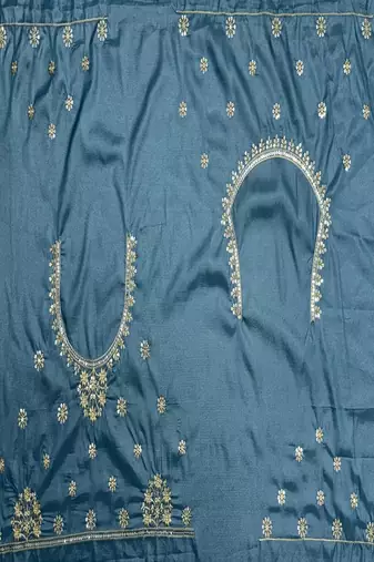 teal color Sequins and Zari Embroidery and Thread work silk blend Lehenga Choli set