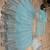 skyblue mirror embroidered net lehenga choli with silk blouse set