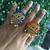  handcrafted royal blue & orange fabric elephant jhumka & bangle combo set