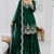 dark green color codding embroidery sequins work satin kurti sharara set