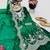 dark green color codding embroidery sequins work satin kurti sharara set
