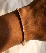 Elegant Gold Tone Baguette CZ Tennis Bracelet for Women, Minimalist Crystal Bracelet for Wedding, Party & Everyday Wear