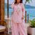 Baby Pink Color Brush floral digital print work Silk Blend Shirt Palazzo Set