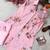 Baby Pink Color Brush floral digital print work Silk Blend Shirt Palazzo Set
