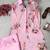 Baby Pink Color Brush floral digital print work Silk Blend Shirt Palazzo Set