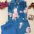 blue color brush floral digital print work silk blend shirt palazzo set