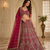 rani pink color Fancy Patten and Motif Crystal and Sequince work net Lehenga Choli set