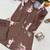 Brown Color Brush floral digital print work Silk Blend Shirt Palazzo Set