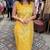 Yellow pure cotton mirror work bandhani printed kurta set