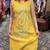 Yellow pure cotton mirror work bandhani printed kurta set