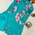 emerald color brush floral digital print work silk blend shirt palazzo set