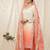 peach color embroidery and mirror work silk blend salwar suit