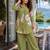 Light Olive Color Brush floral digital print work Silk Blend Shirt Palazzo Set