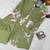 Light Olive Color Brush floral digital print work Silk Blend Shirt Palazzo Set