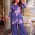 Violet Color Brush floral digital print work Silk Blend Shirt Palazzo Set