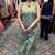 Green pure cotton mirror work bandhani printed kurta set